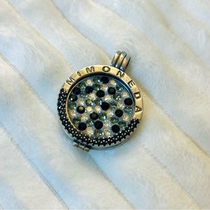 Mi Moneda Two Silver Pendants Swappable With Cage (Necklace Not Included)